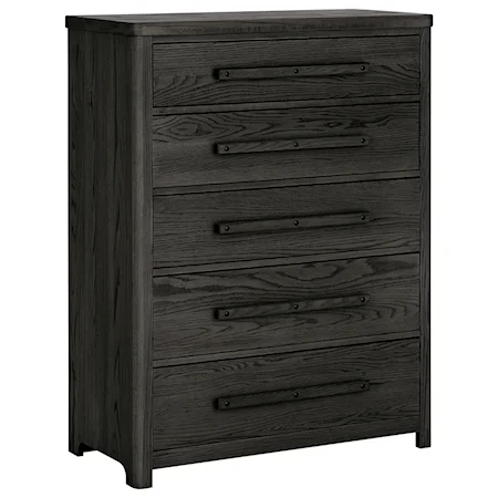 Solid Wood 5-Drawer Chest